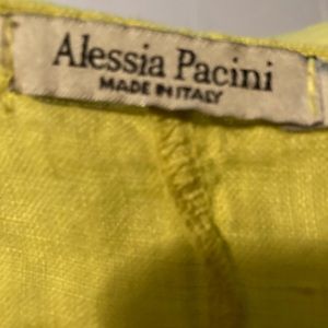 Alisha Pacino Linen Yellow Tunic  lg  Made in Italy